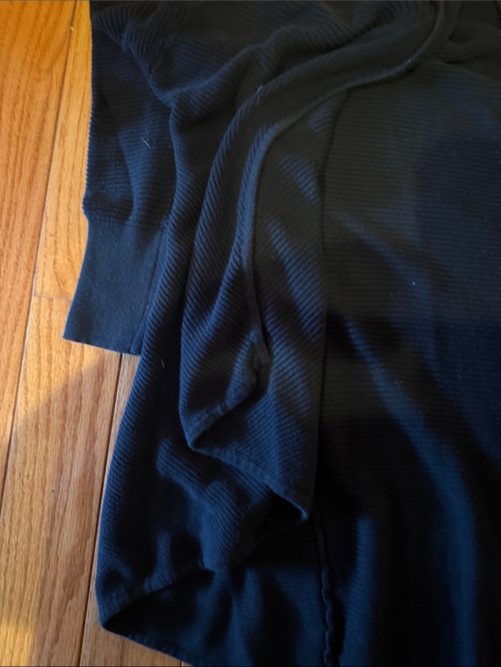 Express Black Ribbed Open-Front Cardigan Jacket - Picture 4 of 4